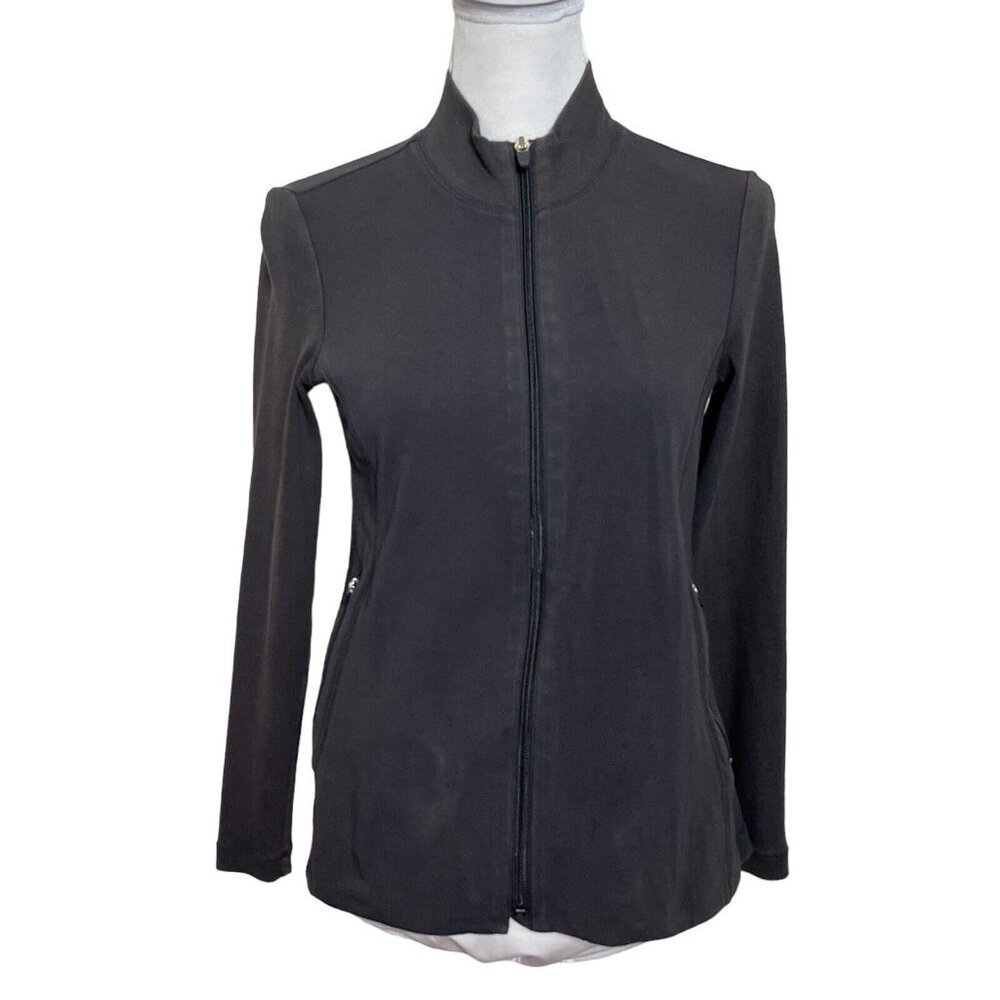 3/$30 Eileen Fisher Full Zip Mock Neck Long Sleeve Jacket Womens Petite Size PS
